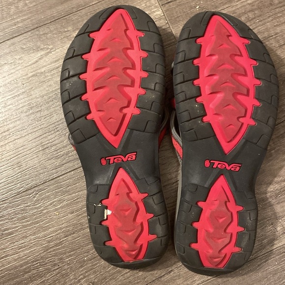 Teva Mush Purple Black Wedge Slip On Sandals Women Size 7 - Picture 2 of 3